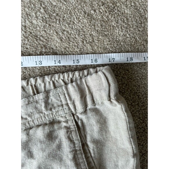 J. Jill Linen Pants Womens Large 28" Inseam Straight Leg Beige Lagenlook Coastal - Picture 5 of 7